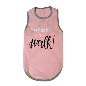 Hotel Doggy Dog Large You Had Me at Walk Pink Tank Shirt New without Tags